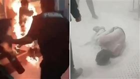 一名醉男在情緒失控下，點火自焚。（翻攝自X@news_az）