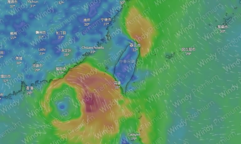 Windy.com預估9月再有颱風，路徑曝光。（圖／翻攝自Windy.com）