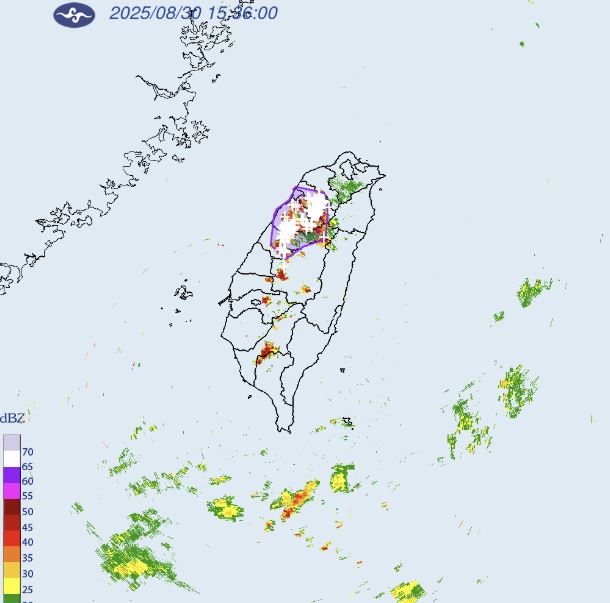 大雷雨警戒範圍。（圖／氣象署）