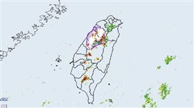 大雷雨警戒範圍。（圖／氣象署）