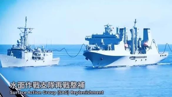 海軍曝漢光增程雄三　模擬美軍補給艦入港