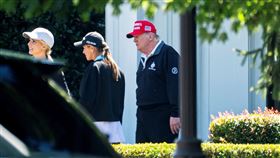 川普現身白宮。（圖／路透社／達志影像）