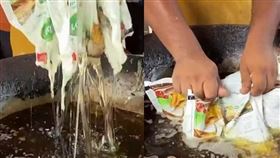 印度攤販炸塑膠袋添脆度　網驚：是投毒吧