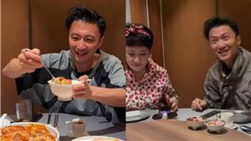 狄波拉（右圖左）現身替兒子謝霆鋒（左）慶祝生日。（圖／翻攝自微博）