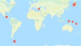 全球發生規模6以上地震頻繁。（圖／翻攝自氣象署）