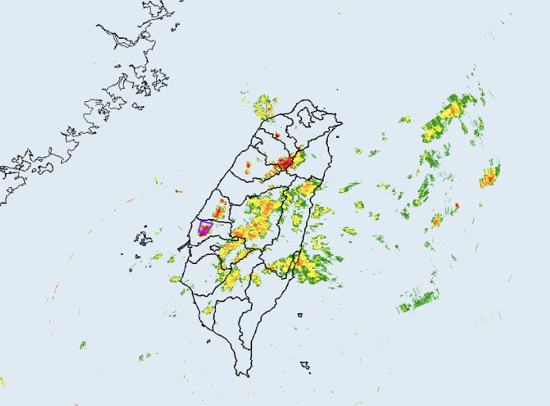 中央氣象署針對雲林縣發布大雷雨即時訊息。（圖／氣象署）