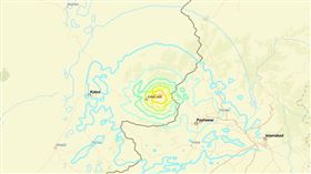 USGS,美國地質調查所,阿富汗,巴基斯坦,多山,地震,災損,地質,震源,深度圖片描述。（圖／翻攝自USGS）