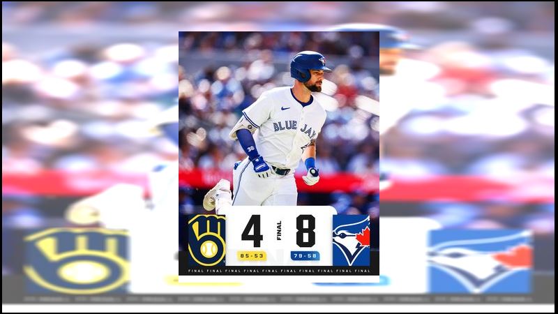 藍鳥1日以8：4擊敗釀酒人。（圖／翻攝自MLB X）