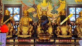 台中樂成宮財神殿五路財神。（圖／社團法人台中市名門命理教育協會創會理事長楊登嵙教授提供） 