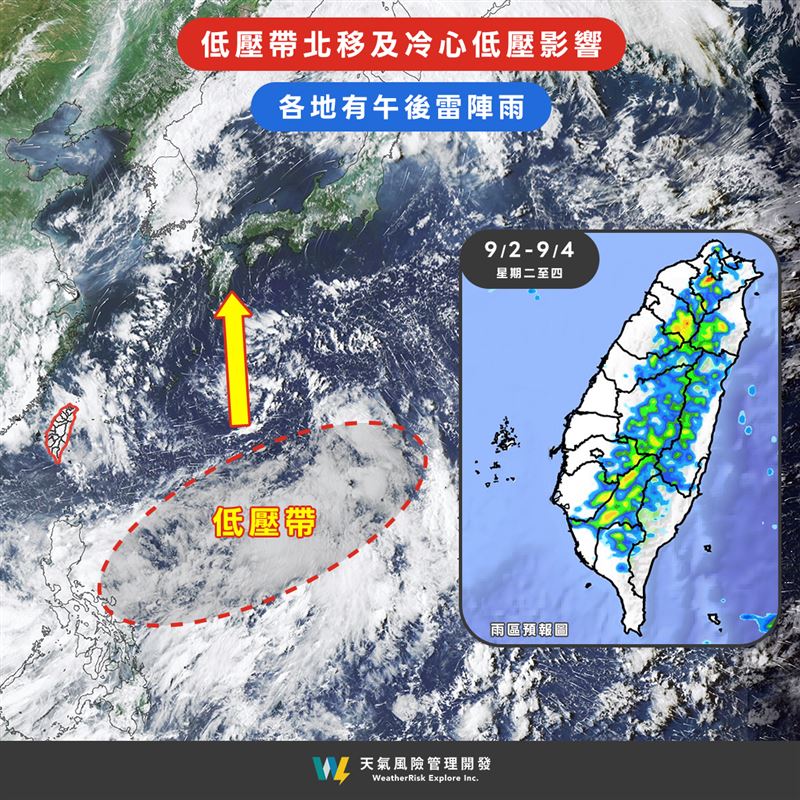 天氣風險表示，本週有高空冷心低壓活動，大氣不穩定度仍高。（圖／翻攝自天氣風險 WeatherRisk臉書）