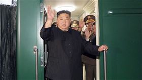 金正恩搭乘火車離開平壤前往中國參加閱兵式。（圖／韓聯社）