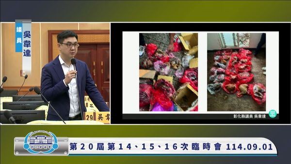 彰化議員在議會質詢，指出現行執法存有嚴重漏洞，警方查緝僅能依行政罰處理，肉品鑑定卻需耗時8至10天，往往在結果出爐前，涉案移工已趁機出境。(圖/翻攝畫面)