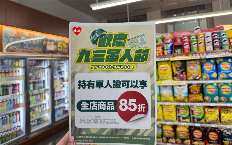 向國軍致敬 四大超商祭軍人節優惠 萊爾富持軍人證全店指定商品85折。(圖/萊爾富提供)