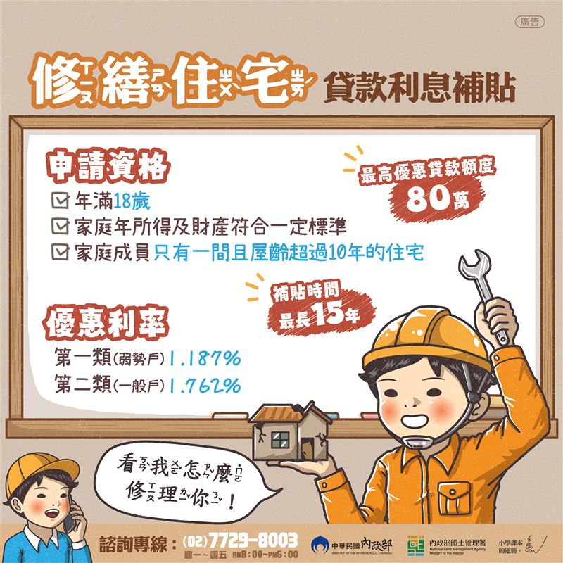 114年度住宅補貼9/1起開放申請，調整所得與財產標準，助力安心住。（圖／內政部國土管理署提供）