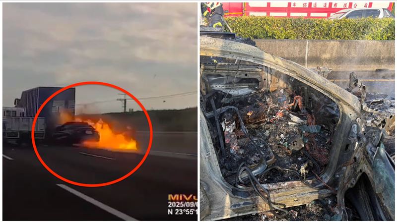 18歲男國道燒成焦屍 疑偷開家人賓士上路