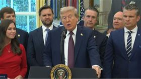 川普傳死訊後首度現身白宮公開演說。（圖／翻攝自白宮官網）