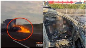 8歲柯姓男子今（2日）下午4時許，駕駛黑色賓士行經國道1號南下215公里彰化員林路段時，不明原因自撞前方的大貨車後瞬間起火燃燒，轎車一路從外側車道朝內側車道偏移，造成後方轎車撞擊，柯男卡在駕駛座上逃生不及，被大火燒成焦屍。據了解，柯男疑似偷開家人的賓士車出門，至於是否駕照及確切肇事原因，還有待警方釐清。