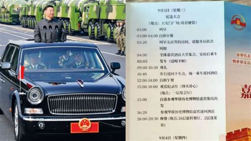 中共九三閱兵觀禮行程曝！嘉賓3點要起床