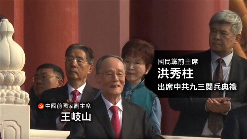 洪秀柱赴中觀看中共閱兵，引發熱議。（圖／翻攝自民進黨臉書）