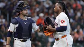 太空人投捕搭檔Cesar Salazar和Framber Valdez。（圖／美聯社／達志影像）