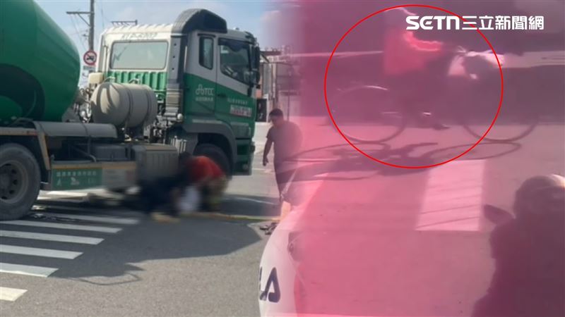 監視器清楚拍下，婦人身穿粉色外套、頭戴太陽帽及口罩，手把上掛滿剛買好的東西，萬萬沒想到3分鐘後遇死劫。（圖／民眾提供）