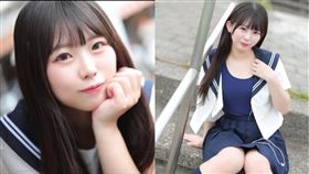 蘆田希空臉蛋是看起來像國中生的娃娃臉，身材是僅149公分高的幼兒體型，近期出道拍AV。（圖／翻攝自蘆田希空IG）