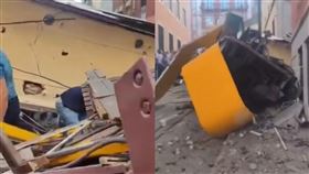 葡萄牙纜車「榮耀升降機」脫軌至少15死18傷　現場畫面曝光。（圖／翻攝自X）