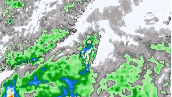 週日轉為南風環境，水氣更多。（圖／翻攝自天氣風險 WeatherRisk）