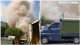 台南市安南區天空出現「超巨蕈菇」，鐵皮屋火警嚇壞目擊者。（圖／翻攝畫面）