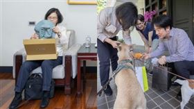 蔡英文開箱賴清德跟蕭美琴送的生日禮物。（圖／翻攝自蔡英文Threads）