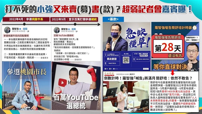 李正皓反擊羅智強說法，在臉書PO文酸「打不死的小強又來賣(募)書(款)？」