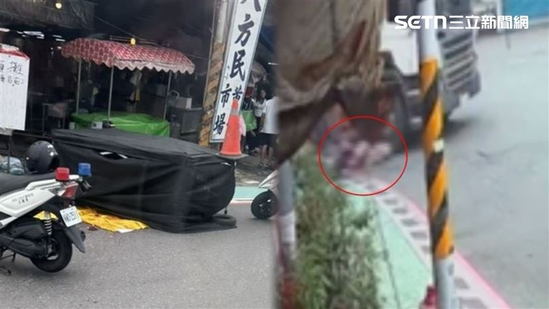 71歲邱陳姓婦人騎機車墮入內輪差被輾斃。（圖／民眾提供）