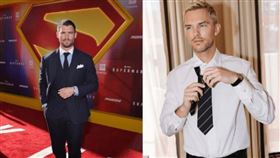 「超人」大衛科倫斯韋（左），以及「反派」尼可拉斯霍特（右），一同宣布續作《超人：明日之人》。（圖／翻攝自大衛科倫斯韋、尼可拉斯霍特IG）