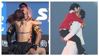 熊抱房妍經典動作重現　這次林智勝抱老蕭