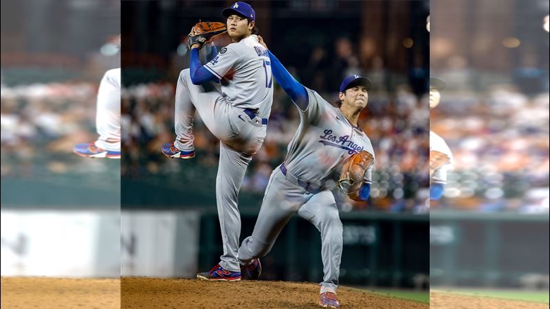 大谷翔平先發3.2局有11球飆破100英里。（圖／翻攝自MLB推特）