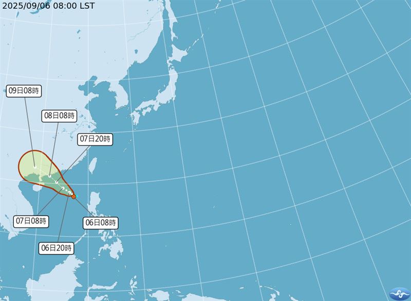 熱帶性低氣壓TD19動態。（圖／氣象署）