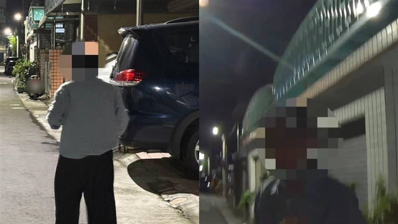老翁（右）雖然已體力不支，但口中仍喃喃念叨著「孩子放學還沒回家，我要去接他&hellip;」（圖／翻攝畫面）