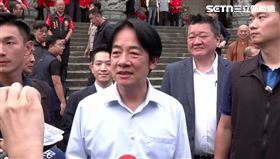 兼民進黨主席的總統賴清德今（7）日下午到桃園市蘆竹慈母宮參拜時受訪。（圖／翻攝畫面）