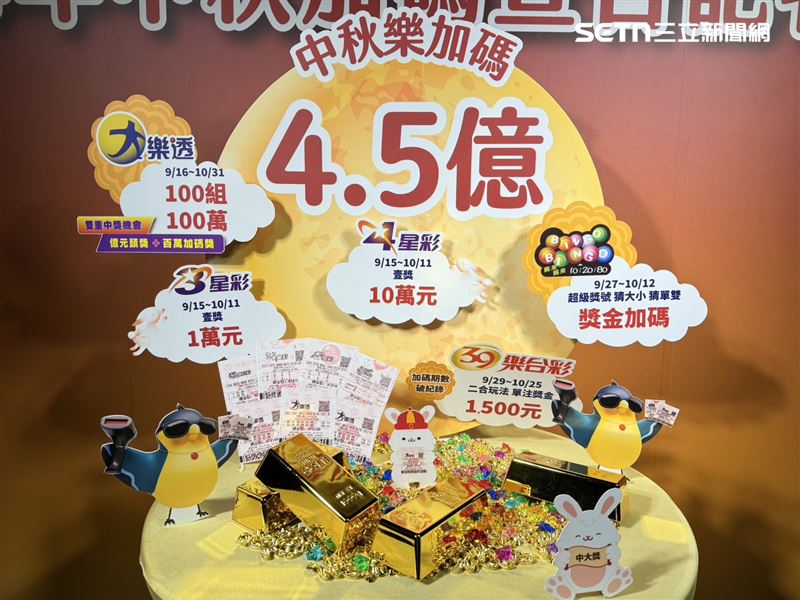 台彩中秋加碼。（圖／記者李育道攝影）