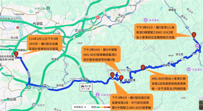 鍾文智逃亡路線。（圖／翻攝畫面）