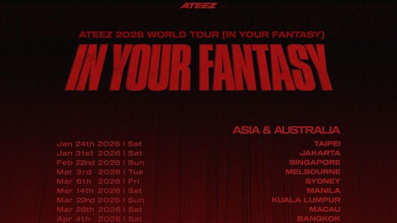ATEEZ公布2026亞巡資訊,首站為台北。(圖/翻攝自ATEEZ臉書)