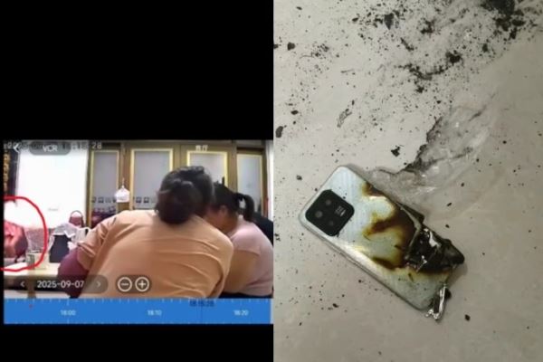 男童原本還在沙發上跳，下一秒突然轟一聲，半身全變成火球。（圖／翻攝微博）