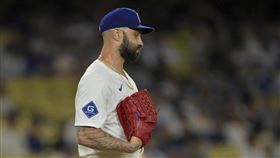 史考特（Tanner Scott）9局上被敲安讓道奇無緣挑戰無安打比賽。（圖／美聯社／達志影像）