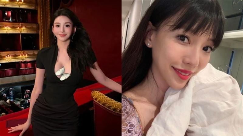 女子（左）外貌和王力宏前妻李靚蕾（右）十分相似，許多網友紛紛吐槽他的審美一直沒有變。（圖／翻攝自微博）