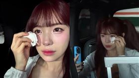 李多慧因和媽媽分開崩潰痛哭拭淚。（圖／翻攝自Thread　@le_dahye帳號）