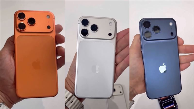 iPhone 17 Pro實機上，3色對比曝光。（圖／翻攝自微博）
