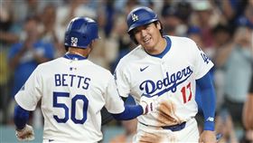 大谷翔平連4場比賽敲安。（圖／美聯社／達志影像）
