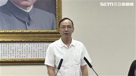 朱立倫主持中常會發表談話。（圖／記者詹宜庭攝影）