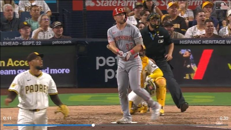 史帝芬森(Tyler Stephenson)炸裂超前2分砲。(圖/翻攝自MLB官網)