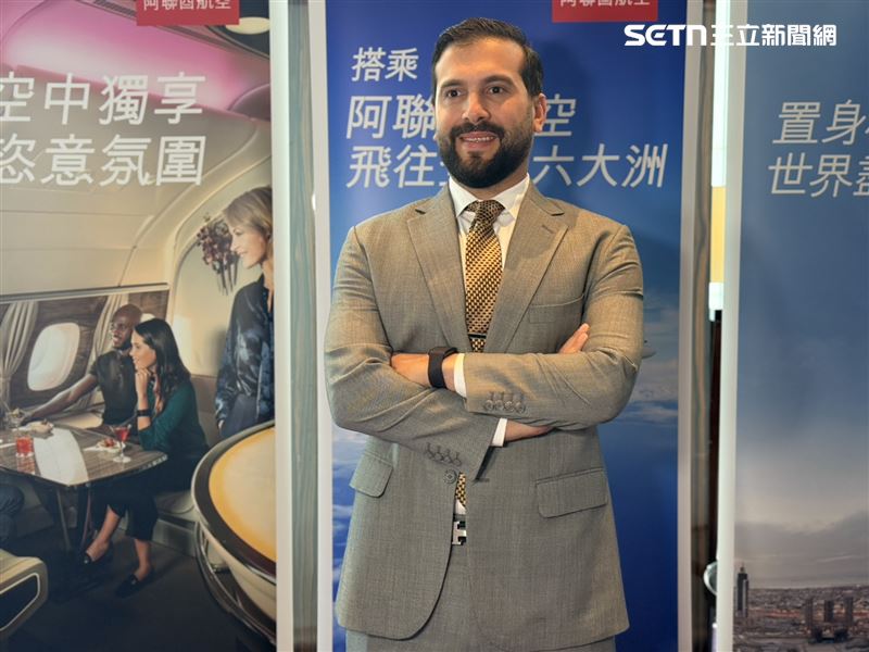 阿聯酋航空今日舉辦媒體餐敘,阿聯酋航台灣總經理Nasser Bahlooq。(圖/記者李育道攝影)